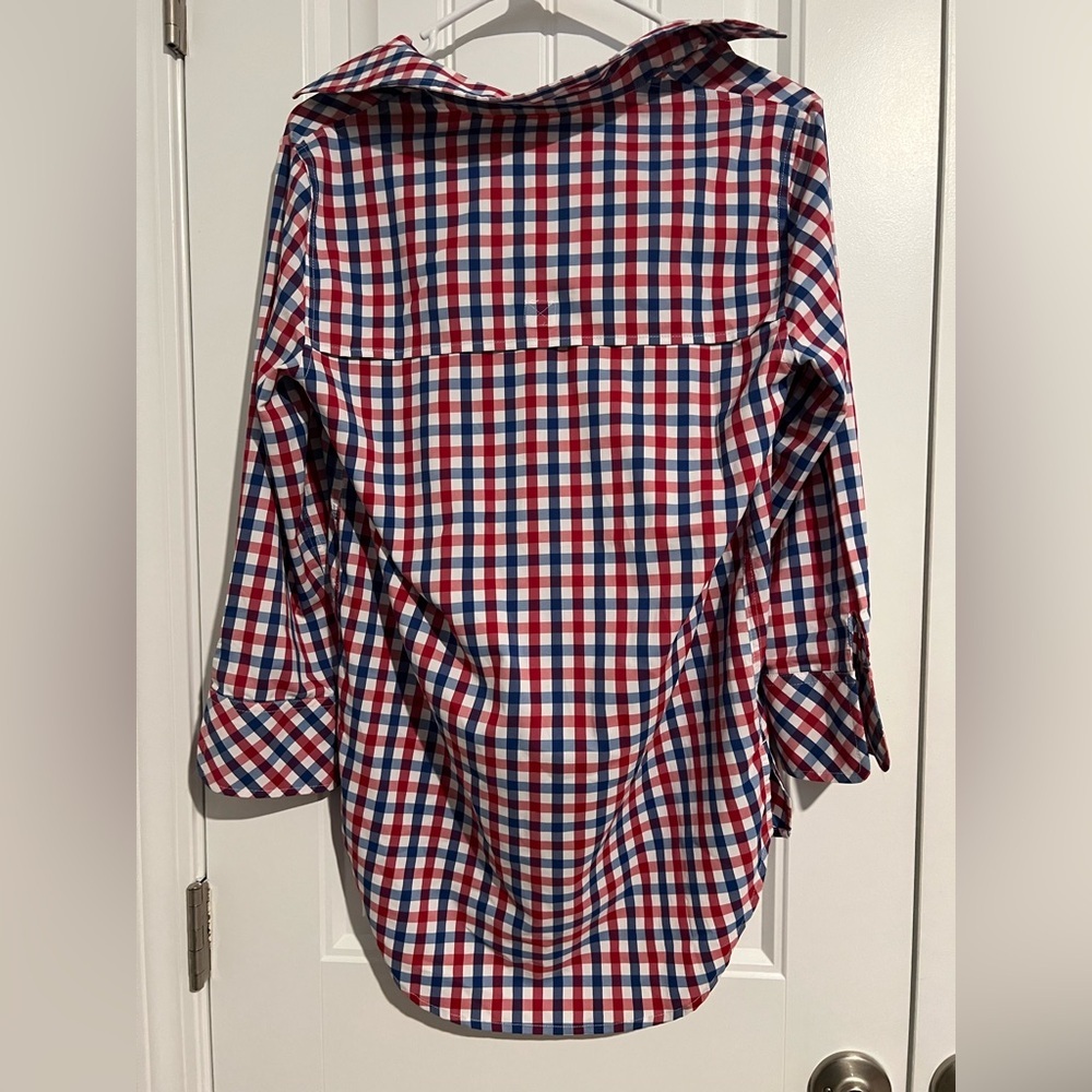 Vineyard Vines Women’s Long Sleeve Gingham Tunic Shirt Red White Blue Plaid - Picture 8 of 8